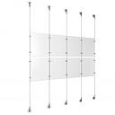 (8) 8-1/2'' Width x 11'' Height Clear Acrylic Frame & (5) Aluminum Clear Anodized Adjustable Angle Signature Cable Systems with (8) Single-Sided Panel Grippers (12) Double-Sided Panel Grippers