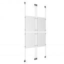 (4) 11'' Width x 17'' Height Clear Acrylic Frame & (4) Aluminum Chrome Polished Adjustable Angle Signature Cable Systems with (16) Single-Sided Panel Grippers