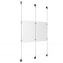 (2) 11'' Width x 17'' Height Clear Acrylic Frame & (3) Aluminum Chrome Polished Adjustable Angle Signature Cable Systems with (4) Single-Sided Panel Grippers (2) Double-Sided Panel Grippers