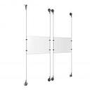 (2) 11'' Width x 8-1/2'' Height Clear Acrylic Frame & (4) Aluminum Chrome Polished Adjustable Angle Signature Cable Systems with (8) Single-Sided Panel Grippers