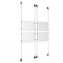 (4) 11'' Width x 8-1/2'' Height Clear Acrylic Frame & (4) Aluminum Chrome Polished Adjustable Angle Signature Cable Systems with (16) Single-Sided Panel Grippers