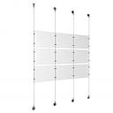 (9) 11'' Width x 8-1/2'' Height Clear Acrylic Frame & (4) Aluminum Chrome Polished Adjustable Angle Signature Cable Systems with (12) Single-Sided Panel Grippers (12) Double-Sided Panel Grippers