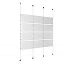 (12) 17'' Width x 11'' Height Clear Acrylic Frame & (4) Aluminum Chrome Polished Adjustable Angle Signature Cable Systems with (16) Single-Sided Panel Grippers (16) Double-Sided Panel Grippers