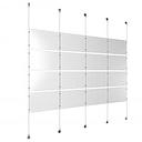 (16) 17'' Width x 11'' Height Clear Acrylic Frame & (5) Aluminum Chrome Polished Adjustable Angle Signature Cable Systems with (16) Single-Sided Panel Grippers (24) Double-Sided Panel Grippers