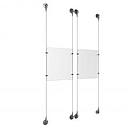 (2) 8-1/2'' Width x 11'' Height Clear Acrylic Frame & (4) Aluminum Chrome Polished Adjustable Angle Signature Cable Systems with (8) Single-Sided Panel Grippers