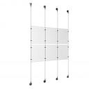 (6) 8-1/2'' Width x 11'' Height Clear Acrylic Frame & (4) Aluminum Chrome Polished Adjustable Angle Signature Cable Systems with (8) Single-Sided Panel Grippers (8) Double-Sided Panel Grippers