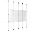 (8) 8-1/2'' Width x 11'' Height Clear Acrylic Frame & (5) Aluminum Chrome Polished Adjustable Angle Signature Cable Systems with (8) Single-Sided Panel Grippers (12) Double-Sided Panel Grippers