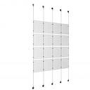 (16) 8-1/2'' Width x 11'' Height Clear Acrylic Frame & (5) Aluminum Chrome Polished Adjustable Angle Signature Cable Systems with (16) Single-Sided Panel Grippers (24) Double-Sided Panel Grippers