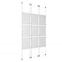 (9) 11'' Width x 17'' Height Clear Acrylic Frame & (6) Stainless Steel Satin Brushed Adjustable Angle Signature Cable Systems with (36) Single-Sided Panel Grippers