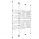 (12) 11'' Width x 8-1/2'' Height Clear Acrylic Frame & (6) Stainless Steel Satin Brushed Adjustable Angle Signature Cable Systems with (48) Single-Sided Panel Grippers