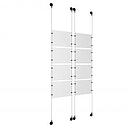 (8) 11'' Width x 8-1/2'' Height Clear Acrylic Frame & (4) Aluminum Matte Black Adjustable Angle Signature Cable Systems with (32) Single-Sided Panel Grippers