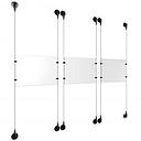 (3) 11'' Width x 8-1/2'' Height Clear Acrylic Frame & (6) Aluminum Matte Black Adjustable Angle Signature Cable Systems with (12) Single-Sided Panel Grippers