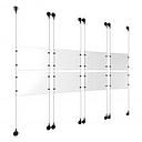 (8) 11'' Width x 8-1/2'' Height Clear Acrylic Frame & (8) Aluminum Matte Black Adjustable Angle Signature Cable Systems with (32) Single-Sided Panel Grippers