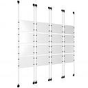 (16) 11'' Width x 8-1/2'' Height Clear Acrylic Frame & (8) Aluminum Matte Black Adjustable Angle Signature Cable Systems with (64) Single-Sided Panel Grippers