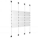 (9) 11'' Width x 8-1/2'' Height Clear Acrylic Frame & (4) Aluminum Matte Black Adjustable Angle Signature Cable Systems with (12) Single-Sided Panel Grippers (12) Double-Sided Panel Grippers