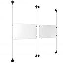 (2) 17'' Width x 11'' Height Clear Acrylic Frame & (4) Aluminum Matte Black Adjustable Angle Signature Cable Systems with (8) Single-Sided Panel Grippers