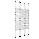 (12) 8-1/2'' Width x 11'' Height Clear Acrylic Frame & (6) Aluminum Matte Black Adjustable Angle Signature Cable Systems with (48) Single-Sided Panel Grippers