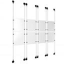 (8) 8-1/2'' Width x 11'' Height Clear Acrylic Frame & (8) Aluminum Matte Black Adjustable Angle Signature Cable Systems with (32) Single-Sided Panel Grippers