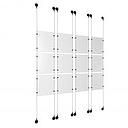 (12) 8-1/2'' Width x 11'' Height Clear Acrylic Frame & (8) Aluminum Matte Black Adjustable Angle Signature Cable Systems with (48) Single-Sided Panel Grippers