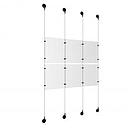 (6) 8-1/2'' Width x 11'' Height Clear Acrylic Frame & (4) Aluminum Matte Black Adjustable Angle Signature Cable Systems with (8) Single-Sided Panel Grippers (8) Double-Sided Panel Grippers