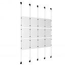 (12) 8-1/2'' Width x 11'' Height Clear Acrylic Frame & (5) Aluminum Matte Black Adjustable Angle Signature Cable Systems with (12) Single-Sided Panel Grippers (18) Double-Sided Panel Grippers