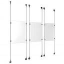 (3) 11'' Width x 17'' Height Clear Acrylic Frame & (6) Aluminum Clear Anodized Adjustable Angle Signature 1/8'' Diameter Cable Systems with (12) Single-Sided Panel Grippers