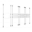 (4) 11'' Width x 8-1/2'' Height Clear Acrylic Frame & (8) Aluminum Clear Anodized Adjustable Angle Signature 1/8'' Diameter Cable Systems with (16) Single-Sided Panel Grippers