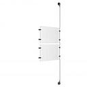 (2) 11'' Width x 8-1/2'' Height Clear Acrylic Frame & (1) Aluminum Clear Anodized Adjustable Angle Signature 1/8'' Diameter Cable Systems with (4) Single-Sided Panel Grippers (4) Double-Sided Panel Grippers