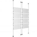 (8) 17'' Width x 11'' Height Clear Acrylic Frame & (4) Aluminum Clear Anodized Adjustable Angle Signature 1/8'' Diameter Cable Systems with (32) Single-Sided Panel Grippers