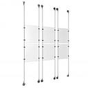 (6) 8-1/2'' Width x 11'' Height Clear Acrylic Frame & (6) Aluminum Clear Anodized Adjustable Angle Signature 1/8'' Diameter Cable Systems with (24) Single-Sided Panel Grippers