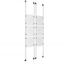 (6) 8-1/2'' Width x 11'' Height Clear Acrylic Frame & (4) Stainless Steel Satin Brushed Adjustable Angle Signature 1/8'' Cable Systems with (24) Single-Sided Panel Grippers