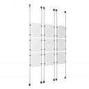 (9) 8-1/2'' Width x 11'' Height Clear Acrylic Frame & (6) Stainless Steel Satin Brushed Adjustable Angle Signature 1/8'' Cable Systems with (36) Single-Sided Panel Grippers