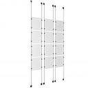 (12) 8-1/2'' Width x 11'' Height Clear Acrylic Frame & (6) Stainless Steel Satin Brushed Adjustable Angle Signature 1/8'' Cable Systems with (48) Single-Sided Panel Grippers