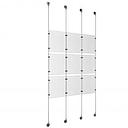 (9) 8-1/2'' Width x 11'' Height Clear Acrylic Frame & (4) Stainless Steel Satin Brushed Adjustable Angle Signature 1/8'' Cable Systems with (12) Single-Sided Panel Grippers (12) Double-Sided Panel Grippers