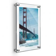 (2) 19-3/4'' x 26'' Clear Acrylics , Pre-Drilled With Polished Edges (Thick 3/16'' each), Wall Frame with (4) 5/8'' x 3/4'' Silver Anodized Aluminum Standoffs includes Screws and Anchors