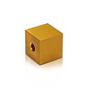 5/16-18 Threaded Barrels Square 3/4'', Length: 3/4'', Gold Anodized [Required Material Hole Size: 3/8'' ]